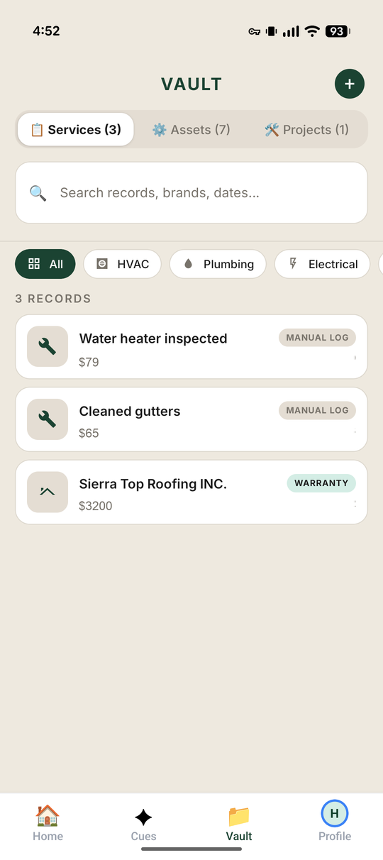Residely vault screen